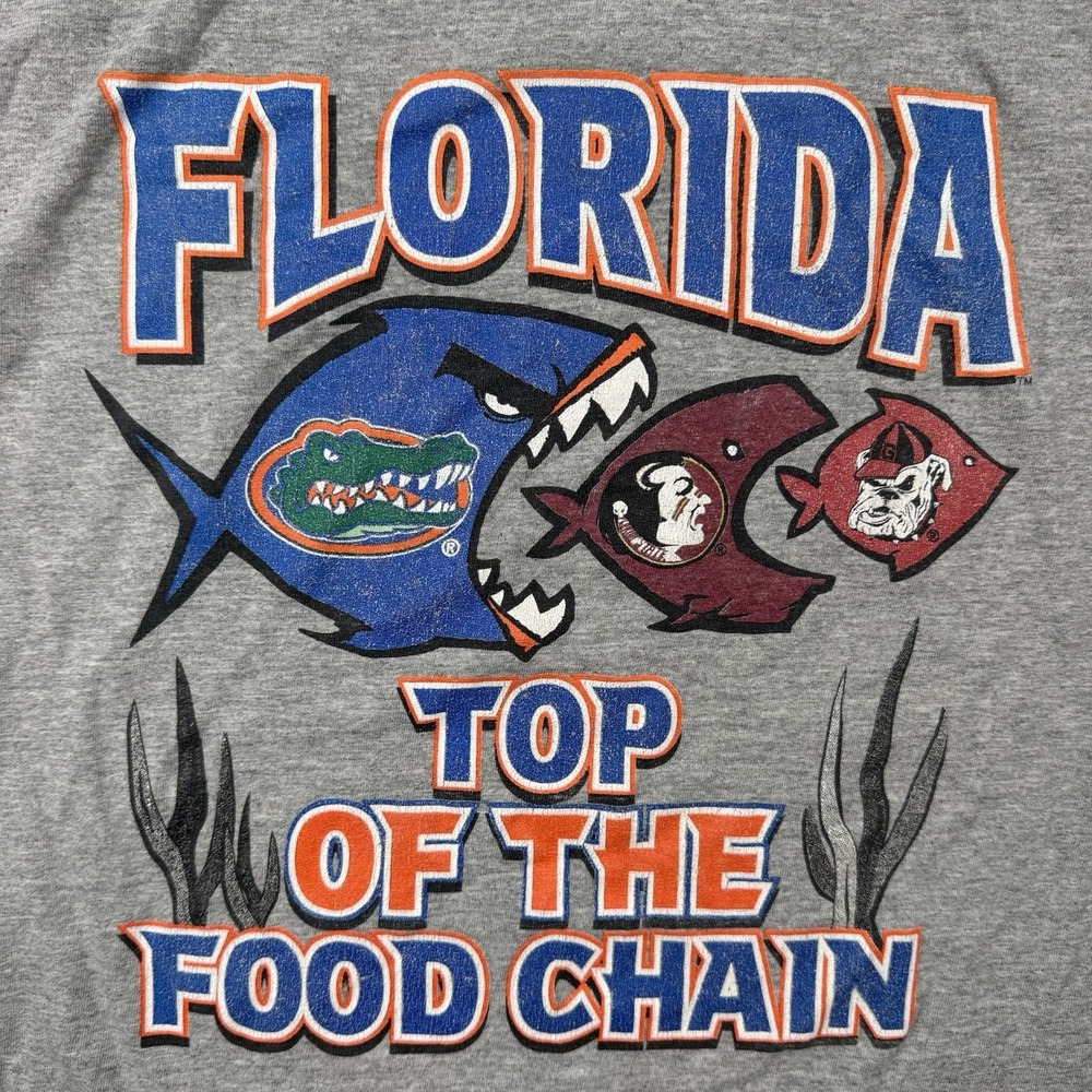 Vintage Florida Gators T-Shirt Mens Large Feeding Time 90S Top Of The Food Chain